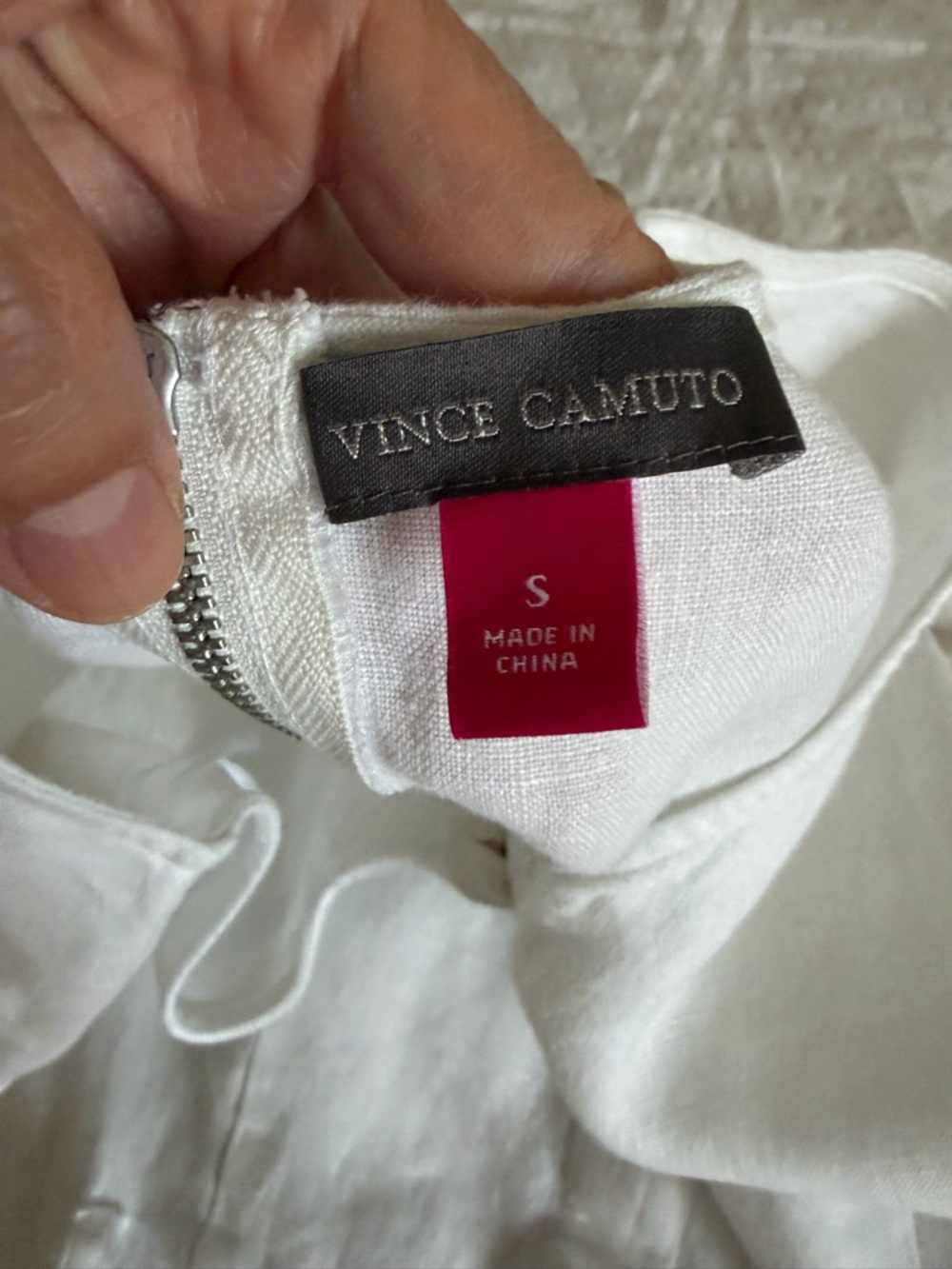 Vince Camuto 100% linen White Sleeveless One-Piece Jumpsuit - Picture 10 of 10